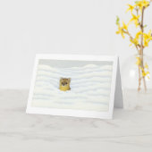 Winter Weasel - Christmas card カード (黄色い花)