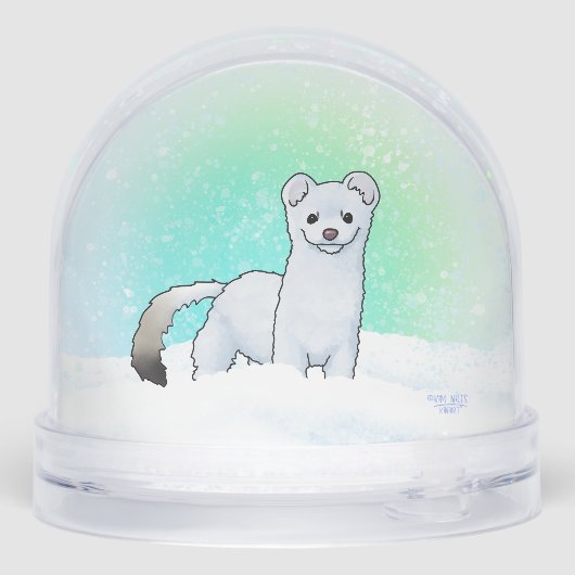 Winter Weasel Stoat Christmas Art (裏面)