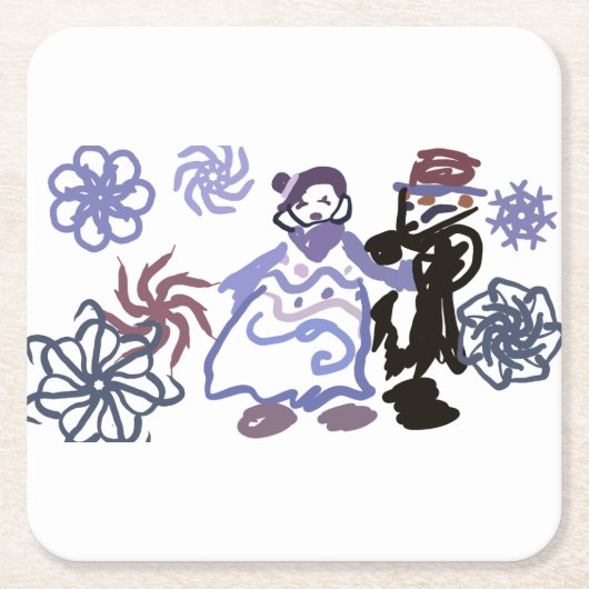 Winter wedding  スクエアペーパーコースター (正面)