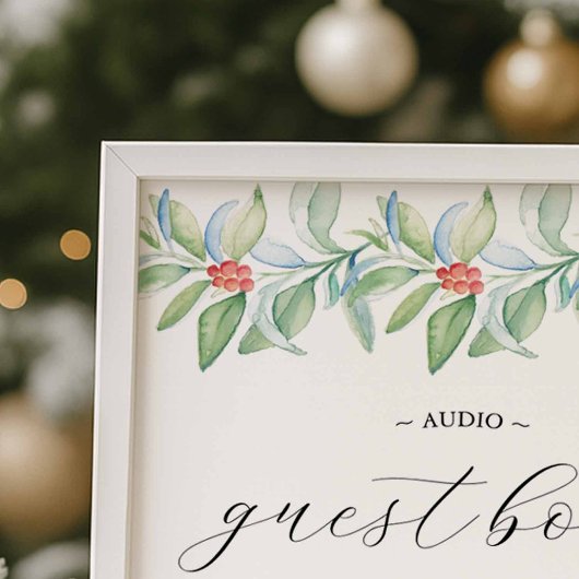 Winter Wedding Audio Guest Book Sign ポスター