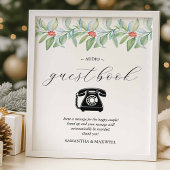 Winter Wedding Audio Guest Book Sign ポスター