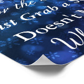 Winter Wedding Blue & White Seating Poster ポスター (角)