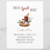 Winter Wedding Cocktail Bar Menu Party Sign (正面)