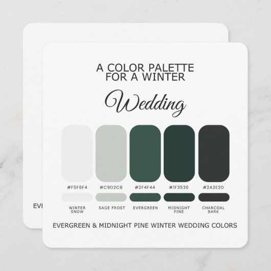 Winter Wedding Color Palette 2026 Card 招待状 (正面/裏面)