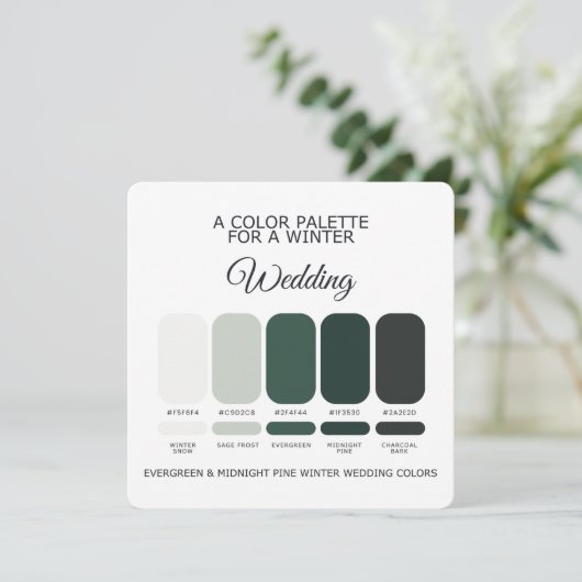 Winter Wedding Color Palette 2026 Card 招待状 (スタンド正面)