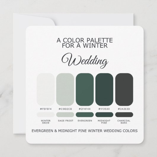 Winter Wedding Color Palette 2026 Card 招待状 (裏面)