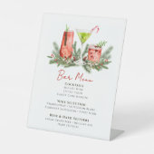 Winter Wedding Festive Drinks Holiday Bar Menu 台座サイン (正面)