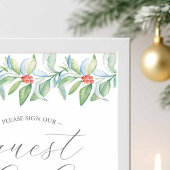 Winter Wedding Guest Book Sign ポスター