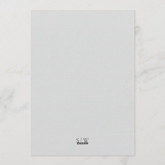 Winter Wedding Invitation with Cream Bow and Flora 招待状 (裏面)