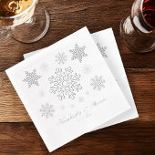 Winter Wedding Silver Foil Snowflake Napkins 箔ナプキン