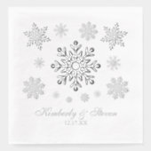 Winter Wedding Silver Foil Snowflake Napkins 箔ナプキン (正面)