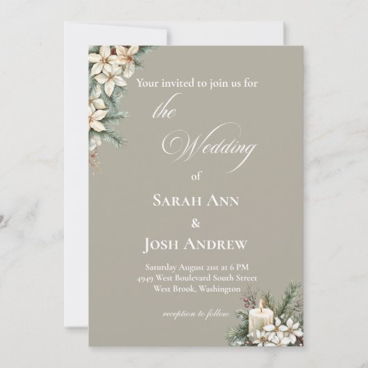 Winter Wedding themed Wedding Invitation 招待状 (正面)