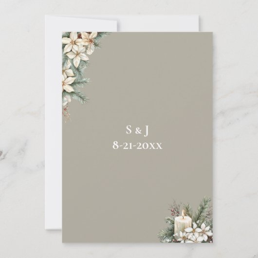 Winter Wedding themed Wedding Invitation 招待状 (裏面)