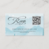 Winter Wedding Website QR Code Budget RSVP エンクロージャーカード (正面)