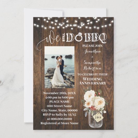 Winter Western We still do Wedding Anniversary 招待状 (正面)