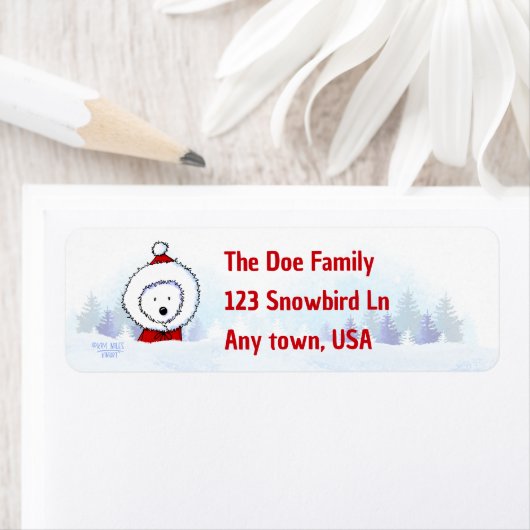 Winter Westie Christmas Address Labels ラベル (インサイチュ)