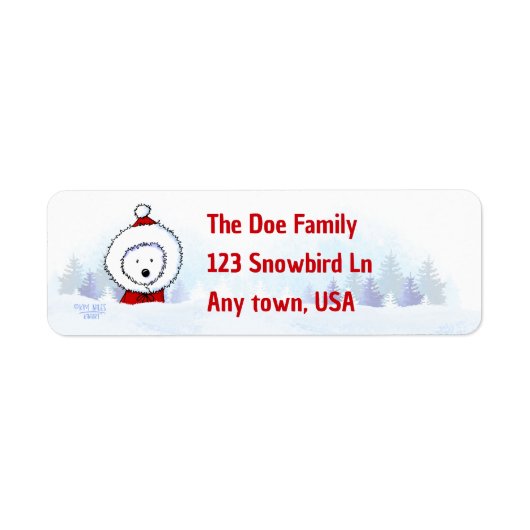 Winter Westie Christmas Address Labels ラベル (正面)