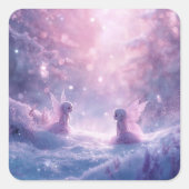 Winter Whispers and Fairy Light スクエアシール (正面)