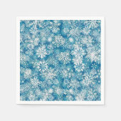 WINTER WHITE AND BLUE スタンダードカクテルナプキン (正面)