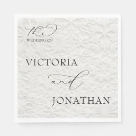 Winter White & Black Simple Elegant スタンダードランチョンナプキン