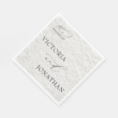 Winter White & Black Simple Elegant  スタンダードランチョンナプキン (角)