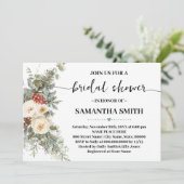 Winter White Floral Bridal Shower 招待状 (スタンド正面)