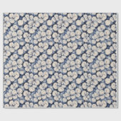 Winter White Floral Leaves ラッピングペーパー (フラット)