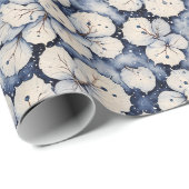 Winter White Floral Leaves ラッピングペーパー (ロールコーナー)