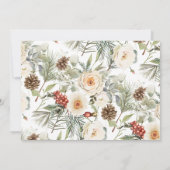 Winter White Flowers Couples Shower 招待状 (裏面)