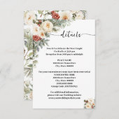 Winter White Flowers Details Wedding エンクロージャーカード (正面/裏面)