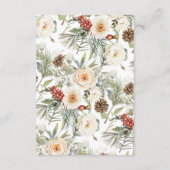 Winter White Flowers Details Wedding エンクロージャーカード (裏面)