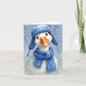 Winter White Goose With Blue Scarf カード (正面)