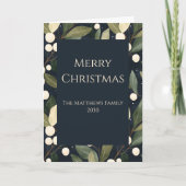 Winter White Snowberry Christmas Greeting Card カード (正面)