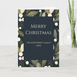Winter White Snowberry Christmas Greeting Card カード
