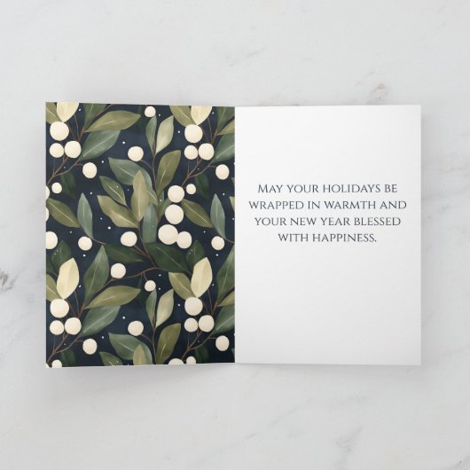 Winter White Snowberry Christmas Greeting Card カード (内部)