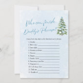 Winter Who Can Finish Daddy 's Phrase Baby Shower 招待状 (正面)