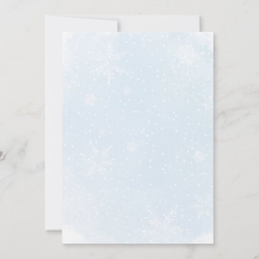 Winter Who Can Finish Mommy's Phrase Baby Shower 招待状 (裏面)