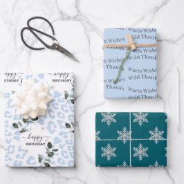 Winter Wild Glacier Leopard ラッピングペーパーシート