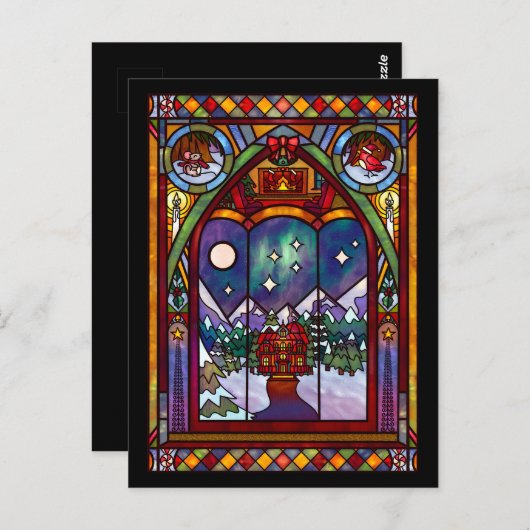 Winter Windows Christmas Card ポストカード (正面/裏面)
