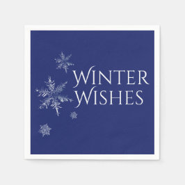 Winter Wishes雪片 スタンダードカクテルナプキン