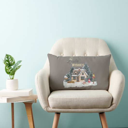 Winter Wishes Christmas Gift For Home Decor Pillow ランバークッション (椅子)
