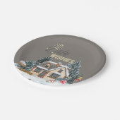 Winter Wishes Christmas Gift For Home Decor Wine ペーパープレート (アングル)