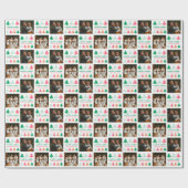 Winter Wishes Pink Christmas Trees写真 ラッピングペーパー (フラット)