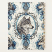 Winter Wolf Portrait in Ornate Blue & Grey Frame プランナー手帳 (裏面)