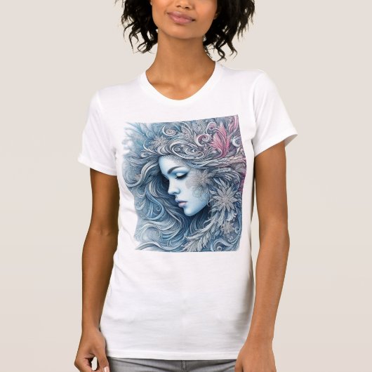 Winter Woman Fashion Illustration Tシャツ (正面)