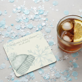 Winter Wonder Baby Shower  スクエアペーパーコースター