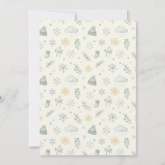 Winter Wonder Baby Shower Invitation 招待状 (裏面)