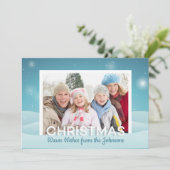 Winter Wonderlandのパーソナライズされた写真と名前 シーズンカード (スタンド正面)