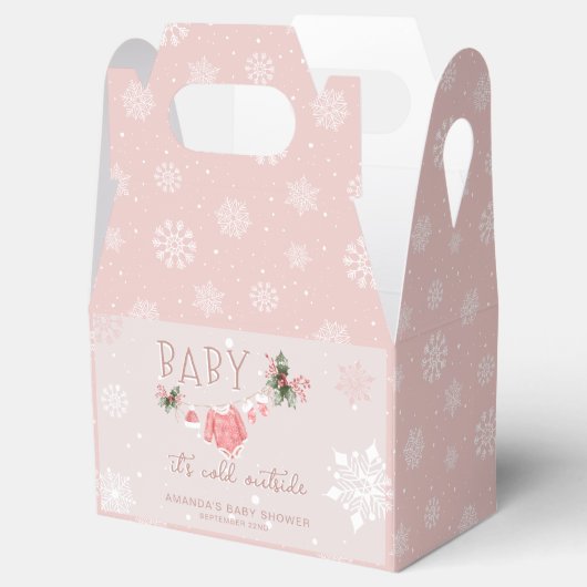 Winter Wonderlandベビーシャワー外は寒い フェイバーボックス (オープン)
