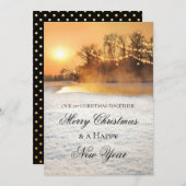 Winter Wonderland初めてのクリスマスの写真カード セーブザデート (正面/裏面)